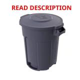 20 Gal Grey Outdoor Trash Can with Domed Lid