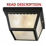 2-Light Black Outdoor Flushmount Ceiling Light
