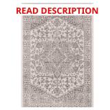 Athena Gray 5 ft x 7 ft Rubber Back Rug