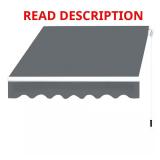 12 ft W x 10 ft D Manual Patio Awnings Gray