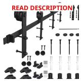 12 ft Frosted Black Sliding Barn Door Kit