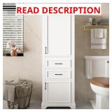 71" Tall Storage Cabinet with Drawers, White