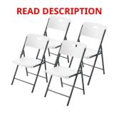 Metal Frame Folding Chair, White/Black