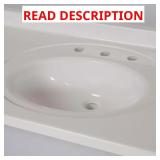 61x22 Cultured Marble Vanity Top, White