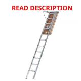 Insulated Aluminum Attic Ladder, 375 lbs