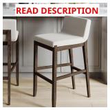 Gracie 29-in Brown Bar Stool, Cream Boucle