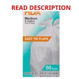 8 Gallon White Medium Trash Bag 50-Count