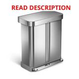 58L Rectangular Dual Trash & Recycling Can