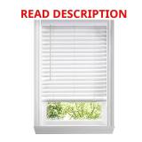 White Cordless Faux Wood Blinds 2" Slats 34x48
