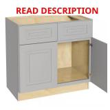 Grayson 36x24in Plywood Sink Base, Pearl Gray