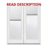 72x80 Primed Steel Door with Blinds