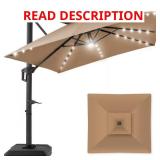 Solar LED Cantilever Patio Umbrella, 10 ft