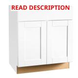 Shaker Sink Base, Satin White, 30x24x34.5"