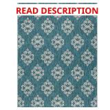 Veranda Geometric Teal Rug 8x10