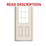 32x80 9 Lite Primed Fiberglass Door w/ Brickmould