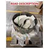 Stone fire pit with metal ring