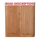 2 x bid Hampton 30 in Wall Kitchen Cabinet, Oak