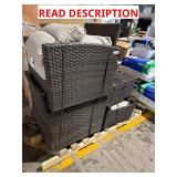 Wicker king patio chairs with ottoman