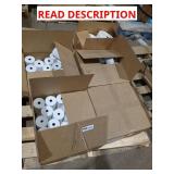 Skid of stickers, and miscellaneous receipt paper