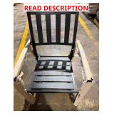 4 x bid Style well stacking metal slat chair, bla