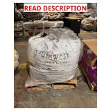 Skid with giant bag of natural mulch