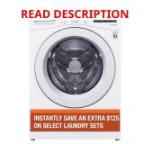 LG 4.5 Cu. Ft. Front-Load Washer, White has damag