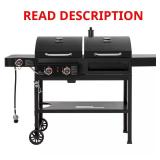Black 2-Burner Propane/Charcoal Grill