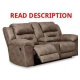 Reclining love seat with console brown