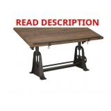 Teak metal drafting table