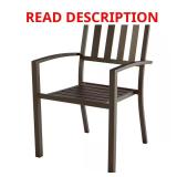 2 x bid Dark Taupe Stacking Steel Slat Chair