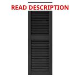 15 x 48 in. Louvered Shutters #002 Black