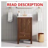 Rory 20in. Walnut Bath Vanity w/ Marble Top