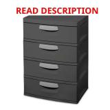 4-Drawer Plastic Chest, 35.5x26.6x19.25