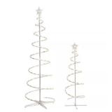 2-Piece LED Outdoor Spiral Christmas Tree Set