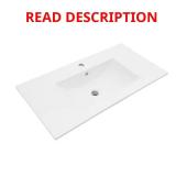 36x18 Ceramic Sink Vanity Top, White