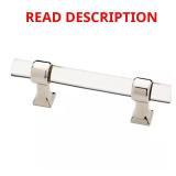 Acrylic Bar Cabinet Pull, Nickel/Clear