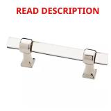Acrylic Bar Cabinet Pull, Nickel/Clear