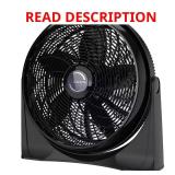 Lasko 20" 3-Speed Cyclone Floor Fan, Black