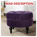 Dawn Purple Tufted Round Ottoman