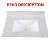 31 in. Cultured Marble Vanity Top with Sink