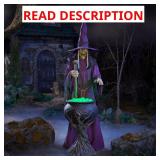 8 FT Wicked Woods Animated LED Brewing Witch