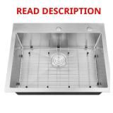 Handmade Stainless Steel 28" Single Bowl Sink