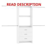 Closet Organizer with 3 Drawers, 4 Rods