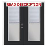 Jet Black Steel Prehung Door with Brickmold