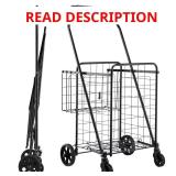 Folding Shopping Cart with Dual Baskets
