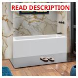 48x32 in Acrylic Right Drain Bathtub White