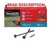 HeadLOK Wood Screws, Flat Head, Black (50)