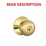 Plymouth Bright Brass Keyed Entry Door Knob