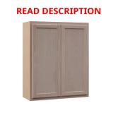 Unfinished 30" Wall Cabinet, Recessed Panel