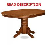 Saddle Brown Wood 60" Pedestal Table Seats 4